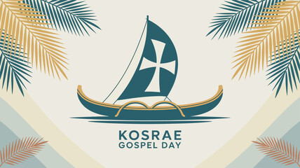 Kosrae Gospel Day Celebration with Traditional Canoe Poster © Melange