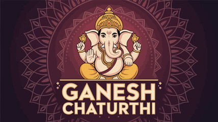 Ganesh Chaturthi Celebration with Lord Ganesha Illustration