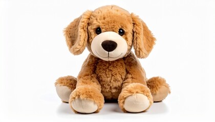 Light brown plush dog toy with floppy ears and darker accents