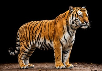 Fototapeta premium Majestic bengal tiger portrait in full body view wildlife animal