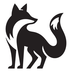 Naklejka premium Stylized Fox Silhouette Logo Icon Design
