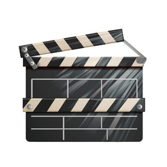 Movie clapper board isolated on transparent background