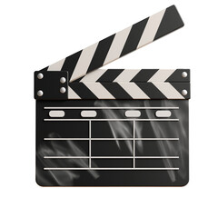 Movie clapper board isolated on transparent background