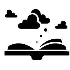 Solid Glyph Cloud Book Icon