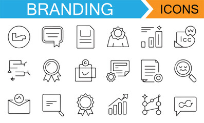 Line Art Branding Icons for Business, Marketing, and Identity Projects