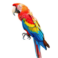 Obraz premium Vibrant macaw, profile view, showcasing bold colors