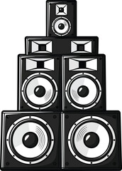 speakers on a white background