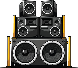 speakers on a white background