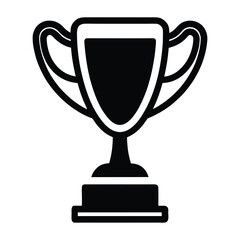 Black silhouette of a trophy cup with handles on a pedestal award winner 2