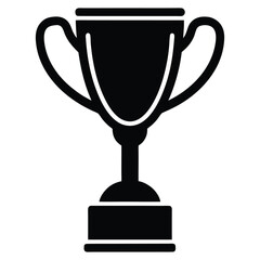 Black silhouette of a trophy cup with handles on a pedestal award winner 3