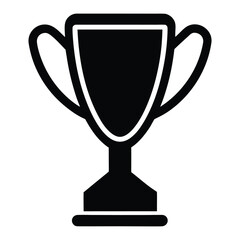 Black silhouette of a trophy cup with handles on a white background award winner 1