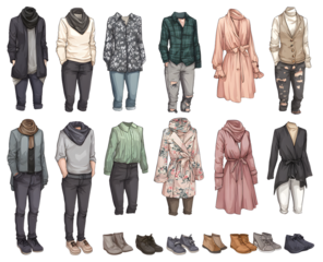 large set of clothes male female
