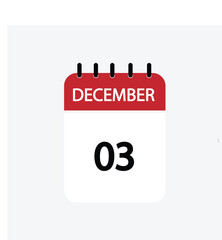 3 december calendar december calendar vector illustration