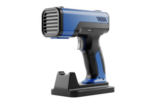 Modern portable barcode scanner device isolated on transparent background for retail and business use