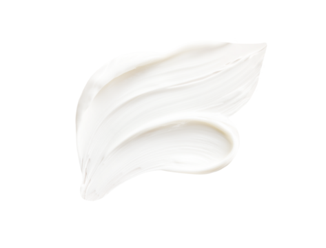 Glossy creamy brushstroke with soft light on transparent background	