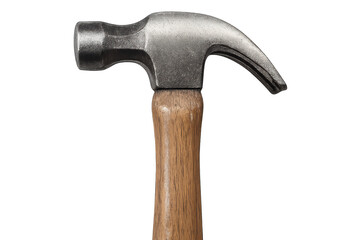 Durable claw hammer with wooden handle isolated on transparent background tool