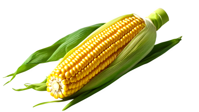 Corn cob. 3D vector graphic on a white backdrop

