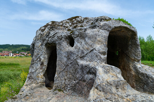 Rock hermitage of Saint Vincent in Cervera de Pisuerga, in the Palentina Mountains. Province of Palencia, Castile and Leon, Spain, Europe