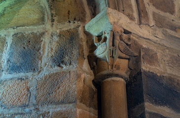 Collegiate Church of San Salvador de Cantamuda in the municipality of La Pern&iacute;a in the Palencia Mountains. Province of Palencia, Castile and Leon, Spain. Europe