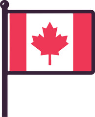 flat design Canada flag
