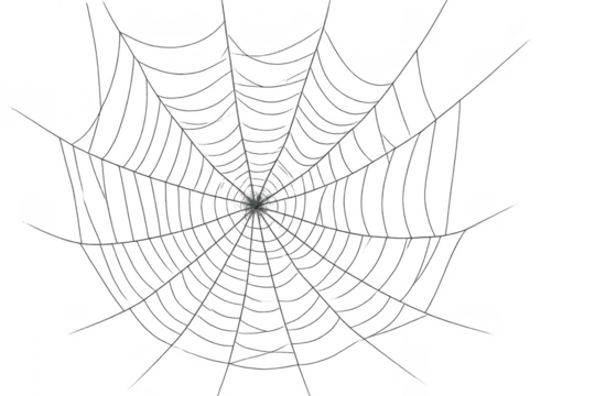 Intricate spiderweb isolated on transparent background, perfect for design element - Powered by Adobe