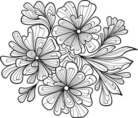 Seamless vintage floral pattern with delicate flower and leaf illustrations for a botanical spring background design