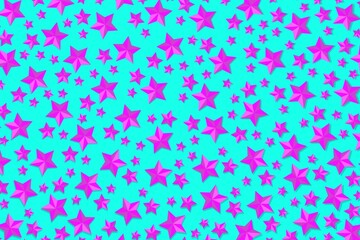 Blue pink background or wallpaper. Blue pink seamless pattern with stars. Star. Blue. Pink. Design for wallpaper, textile, print, fabric, scrapbook, wrapping, packaging, birthday, celebration, etc.