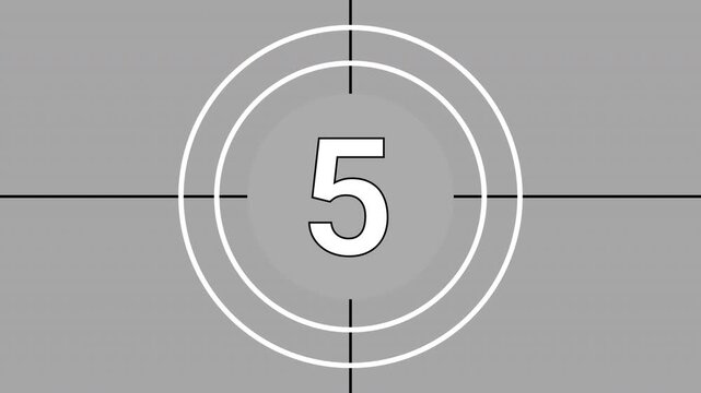Countdown timer 10 seconds animation from ten to zero. Old film countdown movie from 10 to 0 number 4k video animation. 
