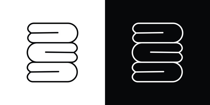 Stack of Towels Icon, Isolated on White Background