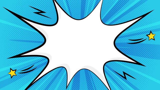Blue Pop up Bubble Retro Comic Style Background Video for Marketing