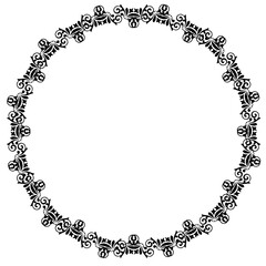 Black round vintage vector frame on a white background. svg
