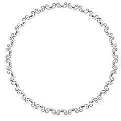 Black round vintage vector frame on a white background. svg