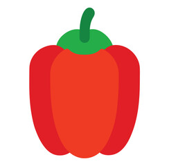 Vibrant bell pepper illustration on clean white background
