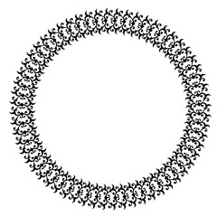 Black round vintage vector frame on a white background. svg