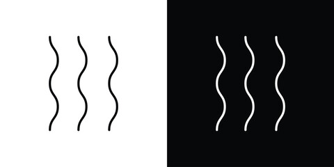 Steam Icon in Line Art Style with White and Black Backgrounds