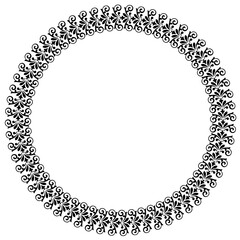 Black round vintage vector frame on a white background. svg