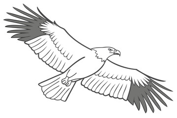 Obraz premium Lone Bird on a Hill: A Serene Nature Vector Illustration