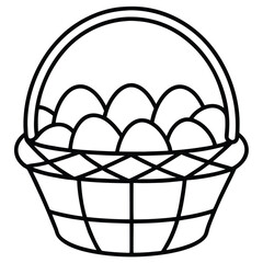 Minimal Easter Basket Outline