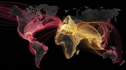 global connections light trails map