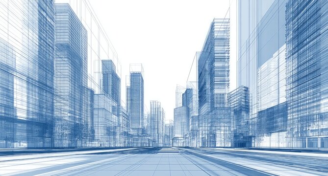 Architectural city sketch