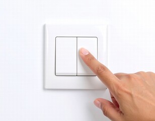 hand switching the switch button on and Off 