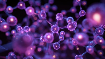 glowing purple molecular structure