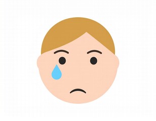 vector of a sad boy