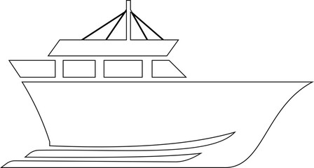The image displays black silhouette icon graphics depicting various types of watercraft Several designs resemble modern yachts and speedboats, characterized by sleek lines and recreational features.