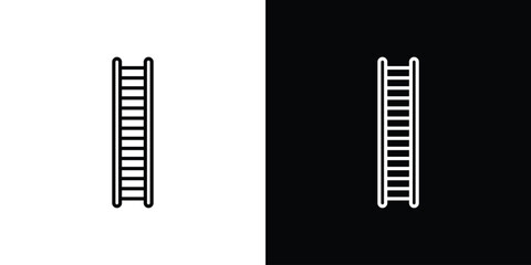 Ladder Icon Isolated on White and Black Backgrounds
