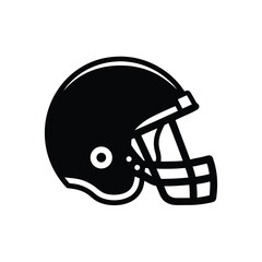 Black American football helmet icon on white background sport equipment 2