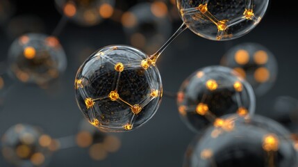 glowing molecules abstract network