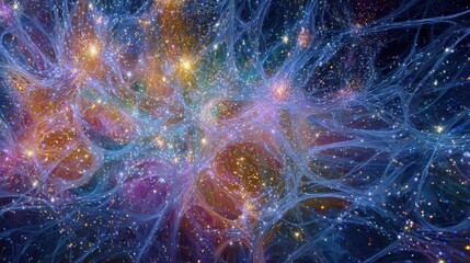 cosmic web glowing nebula stars