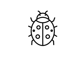 Fototapeta premium Ladybug Icon | Insect Nature Symbol | Environmental Health Graphic | Cute Bug Vector | Nature Illustration | Eco-Friendly Insect Design