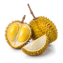 Obraz premium Yellow Pulasan Golden Tropical Treasure with Smooth Spikes and Radiant Exotic Glow on Bright White Background Capturing Fresh Sweetness, Rare Elegance, and Minimalist Natural Beauty
